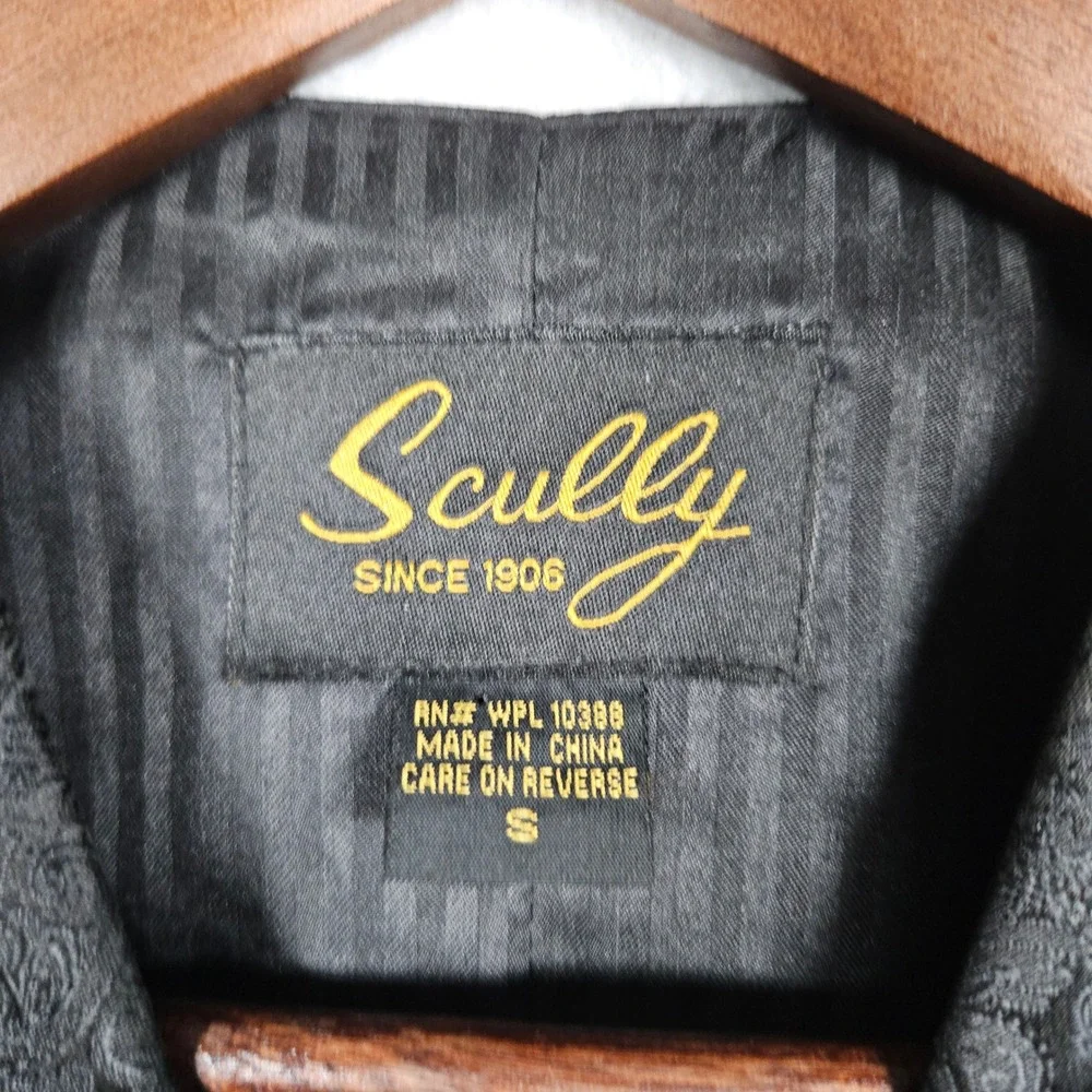 Scully Men's Small Black Button Vest Waistcoat Paisley Western Formal Steampunk